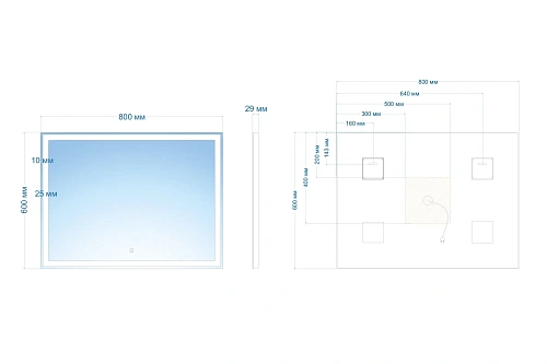 Зеркало ABBER See AG6116S с подсветкой, сенсор, диммер Зеркало ABBER See AG6116S с подсветкой, сенсор, диммер