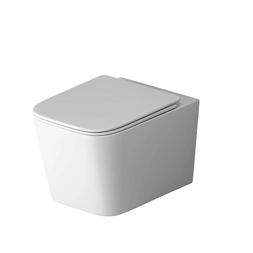 Унитаз подвесной Grossman GR-4404MSQ (485х340х290) безободковый, белый матовый с крышкой микролифт Унитаз подвесной Grossman GR-4404MSQ (485х340х290) безободковый, белый матовый с крышкой микролифт