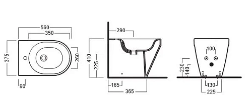 Биде напольное HATRIA DAYTIME EVO YQ3501 Биде напольное HATRIA DAYTIME EVO YQ3501