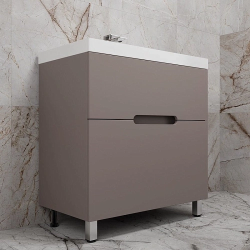 Тумба под раковину Style Line Матис 80 см ЛС-00002439 напольная, тауп темный Тумба под раковину Style Line Матис 80 см ЛС-00002439 напольная, тауп темный