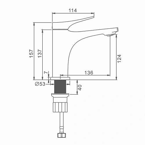 Смеситель для раковины Splenka S54.10.03 монолитный, сатин золотой Смеситель для раковины Splenka S54.10.03 монолитный, сатин золотой