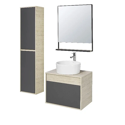 Тумба под раковину Aquaton Лофт Урбан 65 серый графит, дуб орегон 1A254001LQX60 Тумба под раковину Aquaton Лофт Урбан 65 серый графит, дуб орегон 1A254001LQX60