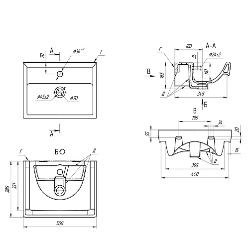 Раковина Dreja Мини-50 СК 641594 Раковина Dreja Мини-50 СК 641594