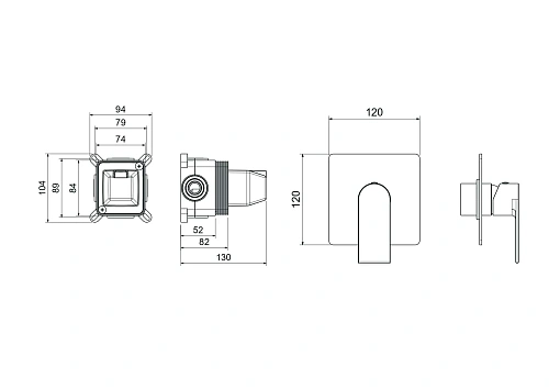 Смеситель для душа Aquatek ЛИРА AQ1466MB Черный матовый, встраиваемый Смеситель для душа Aquatek ЛИРА AQ1466MB Черный матовый, встраиваемый