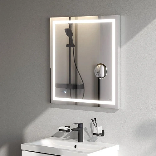 Зеркало AM.PM Gem M91AMOX0653WG с LED-подсветкой, часами 65 см Зеркало AM.PM Gem M91AMOX0653WG с LED-подсветкой, часами 65 см