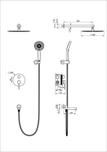 Душевая система Wonzon & Woghand STICK встраиваемая, брашированный никель (WW-88939017-BN) Душевая система Wonzon & Woghand STICK встраиваемая, брашированный никель (WW-88939017-BN)
