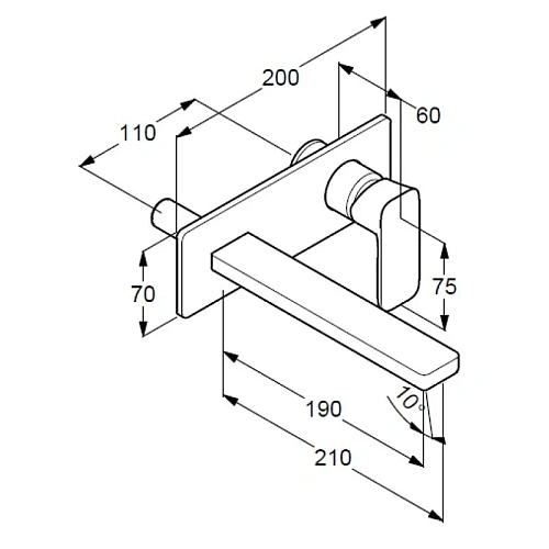 Смеситель для раковины Kludi RENON 42244N275 настенный для внутренней части 38241 оружейная сталь Смеситель для раковины Kludi RENON 42244N275 настенный для внутренней части 38241 оружейная сталь
