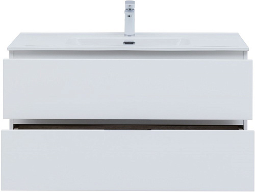 Тумба под раковину Aquanet Алвита New 100 2 ящика, белый матовый 00277518 Тумба под раковину Aquanet Алвита New 100 2 ящика, белый матовый 00277518