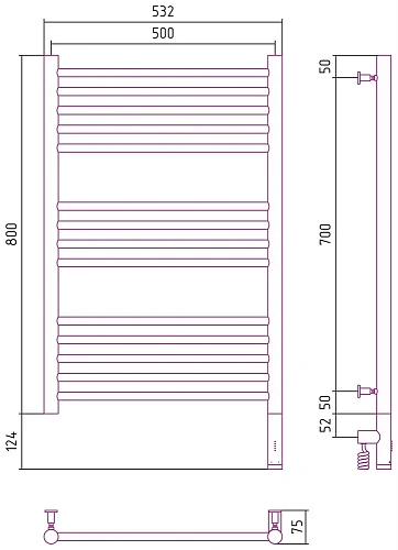 Полотенцесушитель электрический Сунержа Богема 3.0 прямая 800х500 МЭМ правый 020-5805-8050 Шампань Полотенцесушитель электрический Сунержа Богема 3.0 прямая 800х500 МЭМ правый 020-5805-8050 Шампань