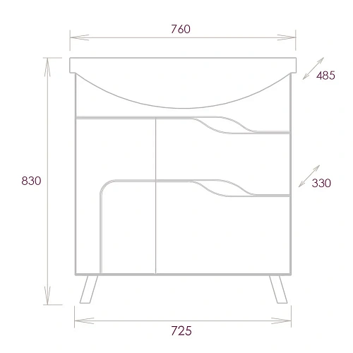 Тумба под раковину Onika ВЕРОНЭЛЛА 75.13 107514 Тумба под раковину Onika ВЕРОНЭЛЛА 75.13 107514