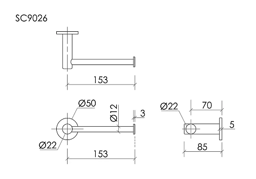 Держатель туалетной бумаги Sancos Base SC9026CH хром Держатель туалетной бумаги Sancos Base SC9026CH хром