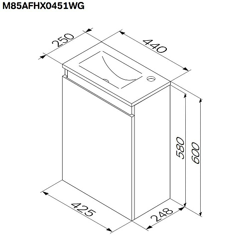 Тумба под раковину AM.PM X-Joy M85AFHX0451WG подвесная, 45 см, белый Тумба под раковину AM.PM X-Joy M85AFHX0451WG подвесная, 45 см, белый