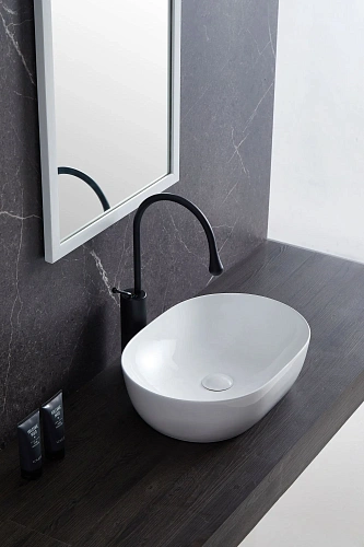 Раковина Sintesi SIN-LVB-APP-404 накладная белая 475x340x140, без отверстия под смеситель Раковина Sintesi SIN-LVB-APP-404 накладная белая 475x340x140, без отверстия под смеситель