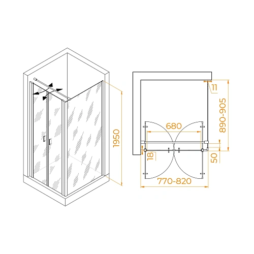 Душевой уголок RGW PA-144B (PA-104B+Z-050-2B+O-104B) 800x900 мм 060814489-014 черный Easy Clean Душевой уголок RGW PA-144B (PA-104B+Z-050-2B+O-104B) 800x900 мм 060814489-014 черный Easy Clean