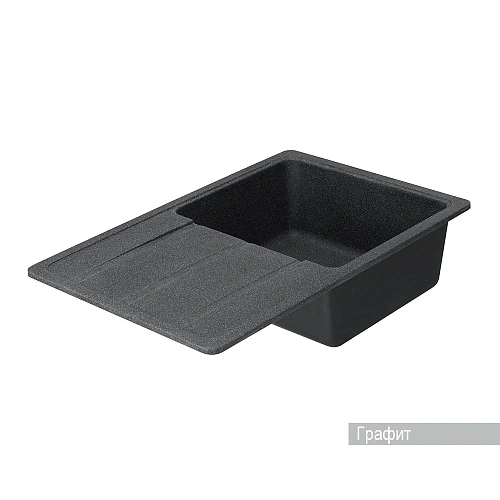 Кухонная мойка Aquaton Аманда 1A712832AD210 из литого мрамора, прямоугольная, с крылом графит Кухонная мойка Aquaton Аманда 1A712832AD210 из литого мрамора, прямоугольная, с крылом графит