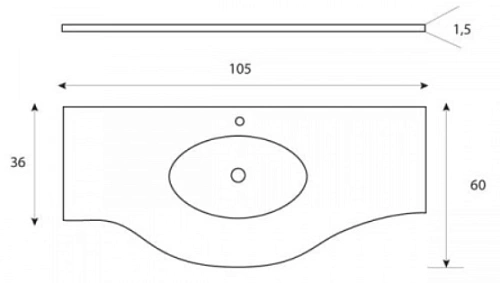 Раковина CEZARES IS/LA/LD/RO/04 600x1050 мм Раковина CEZARES IS/LA/LD/RO/04 600x1050 мм