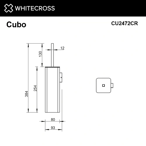 Ершик для унитаза WHITECROSS Cubo CU2472CR хром Ершик для унитаза WHITECROSS Cubo CU2472CR хром