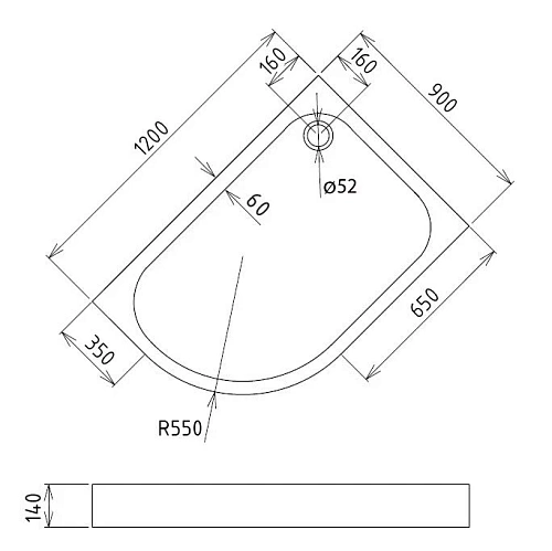 Душевой поддон Gemy ST20 R 120x90 угловой, асимметричный, акриловый Душевой поддон Gemy ST20 R 120x90 угловой, асимметричный, акриловый
