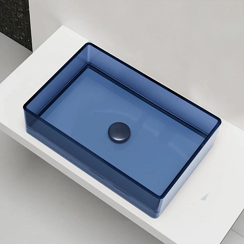 Раковина ABBER Kristall AT2803Saphir прозрачная, накладная, синяя Раковина ABBER Kristall AT2803Saphir прозрачная, накладная, синяя