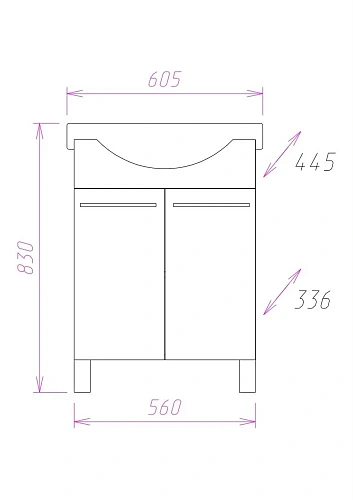 Тумба под раковину Onika СЕЛИГЕР 60.10 106006 Тумба под раковину Onika СЕЛИГЕР 60.10 106006