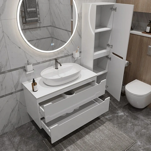 Тумба со столешницей и раковиной BelBagno ETNA 100 etna100bl-kepbo-1346-set подвесная ETNA100BL-KEPBO-1346-SET Тумба со столешницей и раковиной BelBagno ETNA 100 etna100bl-kepbo-1346-set подвесная ETNA100BL-KEPBO-1346-SET