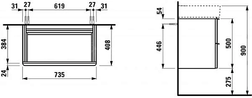 Тумба под раковину Laufen Space 1018.2 (4.1018.2.160.100.1, 740х410х520 мм), белый матовый Тумба под раковину Laufen Space 1018.2 (4.1018.2.160.100.1, 740х410х520 мм), белый матовый