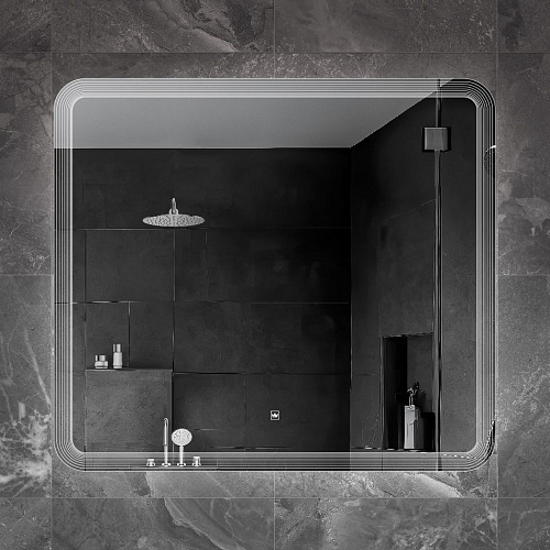 Зеркало CEZARES DUET с лазерной гравировкой подсветкой и сенсорным выключателем CZR-SPC-DUET-900-800-LED-TCH 900x800x30 Зеркало CEZARES DUET с лазерной гравировкой подсветкой и сенсорным выключателем CZR-SPC-DUET-900-800-LED-TCH 900x800x30