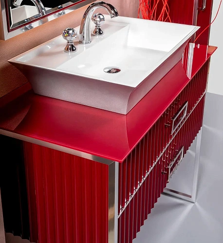 Столешница Boheme стекло 100см прямая бордо 853-100-BR Столешница Boheme стекло 100см прямая бордо 853-100-BR