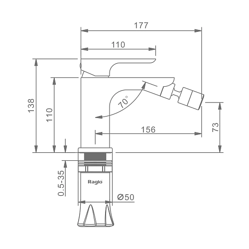 Смеситель для биде Raglo R03.50, хром Смеситель для биде Raglo R03.50, хром
