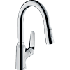 Картинка анонса товара «смеситель для кухни hansgrohe focus m42 180, eco, с вытяжным душем, 2jet 71862000, хром»