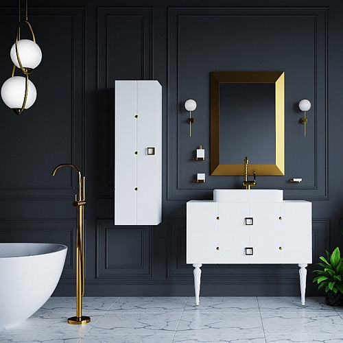 Шкаф-пенал Armadi Art Piazza 844-WG белый+золото без ножек Шкаф-пенал Armadi Art Piazza 844-WG белый+золото без ножек