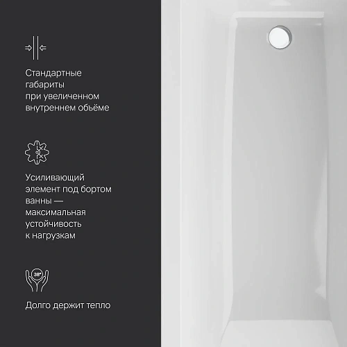 Акриловая ванна AM.PM Gem W93A-170-070W-A 170x70 см Акриловая ванна AM.PM Gem W93A-170-070W-A 170x70 см