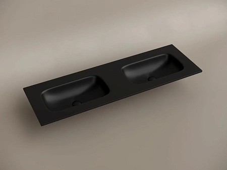 Раковина Ceramica Nova Grace CN7022MBwx мебельная 1410x457x137 с двумя чашами без отверстий под смеситель, черный матовый Раковина Ceramica Nova Grace CN7022MBwx мебельная 1410x457x137 с двумя чашами без отверстий под смеситель, черный матовый