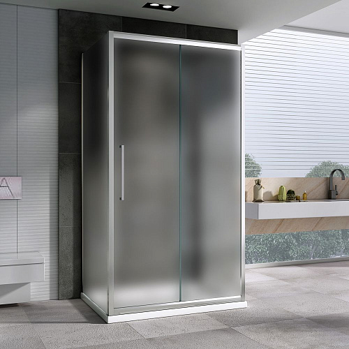 Душевой уголок ABBER Schwarzer Diamant AG30110MH-S70M-S70M 110x70 см универсальный, профиль хром, стекло матовое Душевой уголок ABBER Schwarzer Diamant AG30110MH-S70M-S70M 110x70 см универсальный, профиль хром, стекло матовое