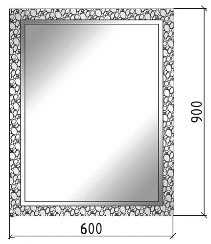 Зеркало Boheme AURA 60x90 серебро, с подсветкой 538 Зеркало Boheme AURA 60x90 серебро, с подсветкой 538