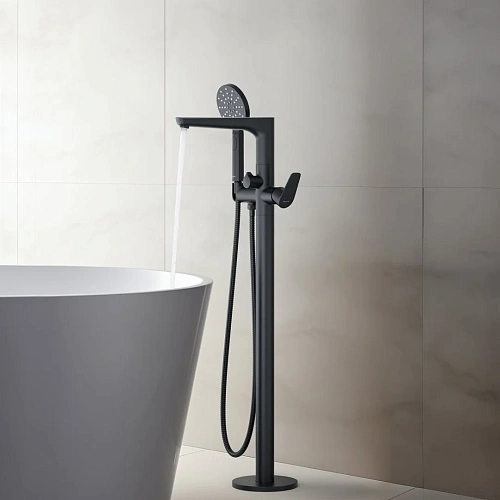 Смеситель для ванны Aquatek БЕТТА AQ1145MB Черный матовый, напольный Смеситель для ванны Aquatek БЕТТА AQ1145MB Черный матовый, напольный