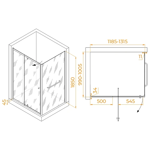 Душевой уголок RGW PA-44-1 (PA-02 + Z-060-1) 1200x1000 мм 410844120-011 хром Easy Clean Душевой уголок RGW PA-44-1 (PA-02 + Z-060-1) 1200x1000 мм 410844120-011 хром Easy Clean