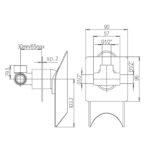 Смеситель для душа Paini Morgana 73CR690 встраиваемый Смеситель для душа Paini Morgana 73CR690 встраиваемый