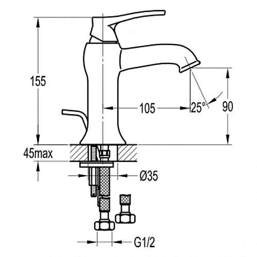 Смеситель для раковины Swedbe Terracotta 2548 Смеситель для раковины Swedbe Terracotta 2548