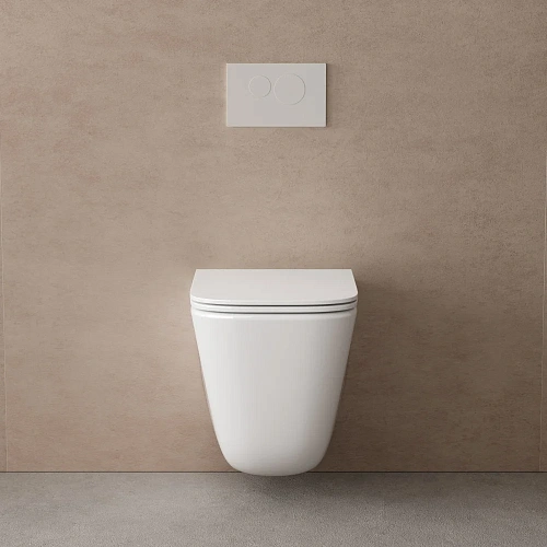 Унитаз подвесной ABBER Rechteck AC1220TC белый, безободковый, смыв торнадо, с закрытым дном Унитаз подвесной ABBER Rechteck AC1220TC белый, безободковый, смыв торнадо, с закрытым дном