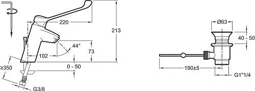 Смеситель для раковины Jacob Delafon Easy E18161-CP с донным клапаном Смеситель для раковины Jacob Delafon Easy E18161-CP с донным клапаном