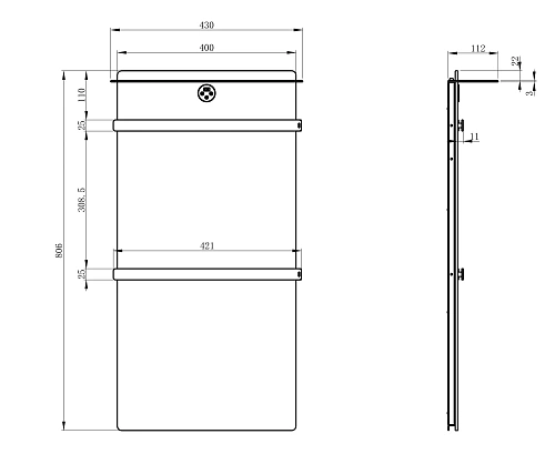 Полотенцесушитель электрический Wonzon & Woghand STUTTGART (WW-A504W-GM) с каменной плитой белый мрамор, темный графит Полотенцесушитель электрический Wonzon & Woghand STUTTGART (WW-A504W-GM) с каменной плитой белый мрамор, темный графит