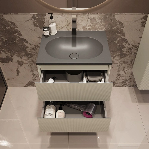 Тумба под раковину Vincea Welle 600 подвесная, бежевый матовый софт-тач Тумба под раковину Vincea Welle 600 подвесная, бежевый матовый софт-тач