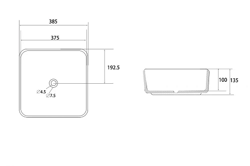 Раковина ABBER Rechteck AC2211MB накладная, черная матовая Раковина ABBER Rechteck AC2211MB накладная, черная матовая