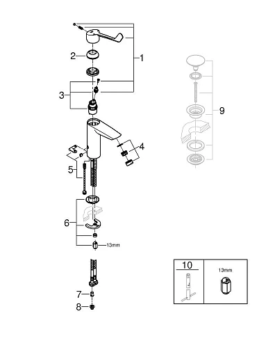 Смеситель для раковины GROHE Eurosmart M-Size (23985003) Смеситель для раковины GROHE Eurosmart M-Size (23985003)