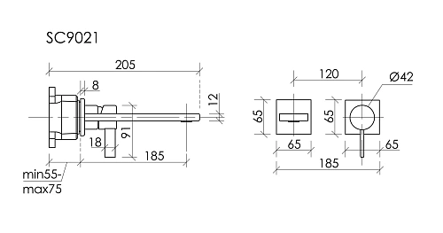 Смеситель для раковины SANCOS Linn SC9021BN c внутренней частью, брашированный никель Смеситель для раковины SANCOS Linn SC9021BN c внутренней частью, брашированный никель