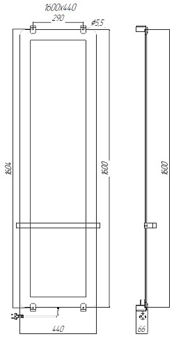 Полотенцесушитель электрический Allen Brau Infinity 160x44 00325640 с рейлингом 2.0 и креплением, черный матовый Полотенцесушитель электрический Allen Brau Infinity 160x44 00325640 с рейлингом 2.0 и креплением, черный матовый