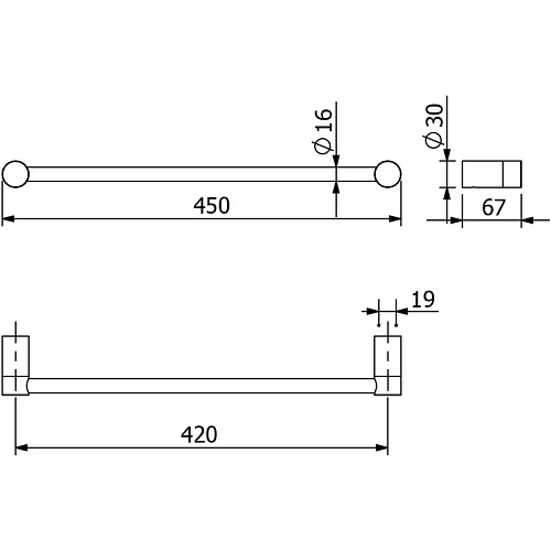 Полотенцедержатель Kludi VELA R 5898039 черный матовый Полотенцедержатель Kludi VELA R 5898039 черный матовый