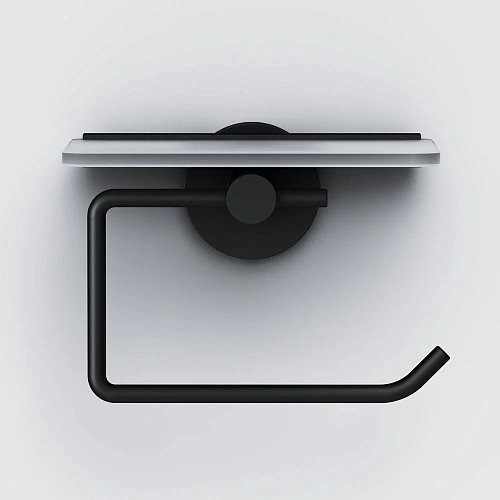 Держатель туалетной бумаги AM.PM X-Joy A85A341522 с полкой, черный Держатель туалетной бумаги AM.PM X-Joy A85A341522 с полкой, черный