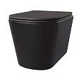 Унитаз подвесной Taliente Correto черный матовый, с крышкой микролифт CR25200 Nero Унитаз подвесной Taliente Correto черный матовый, с крышкой микролифт CR25200 Nero